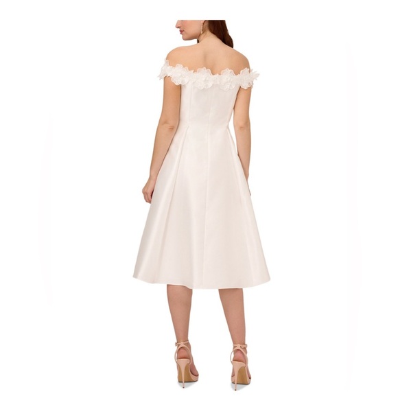 Women's 3D Floral Off-The-Shoulder Mikado Dress - Picture 2 of 10